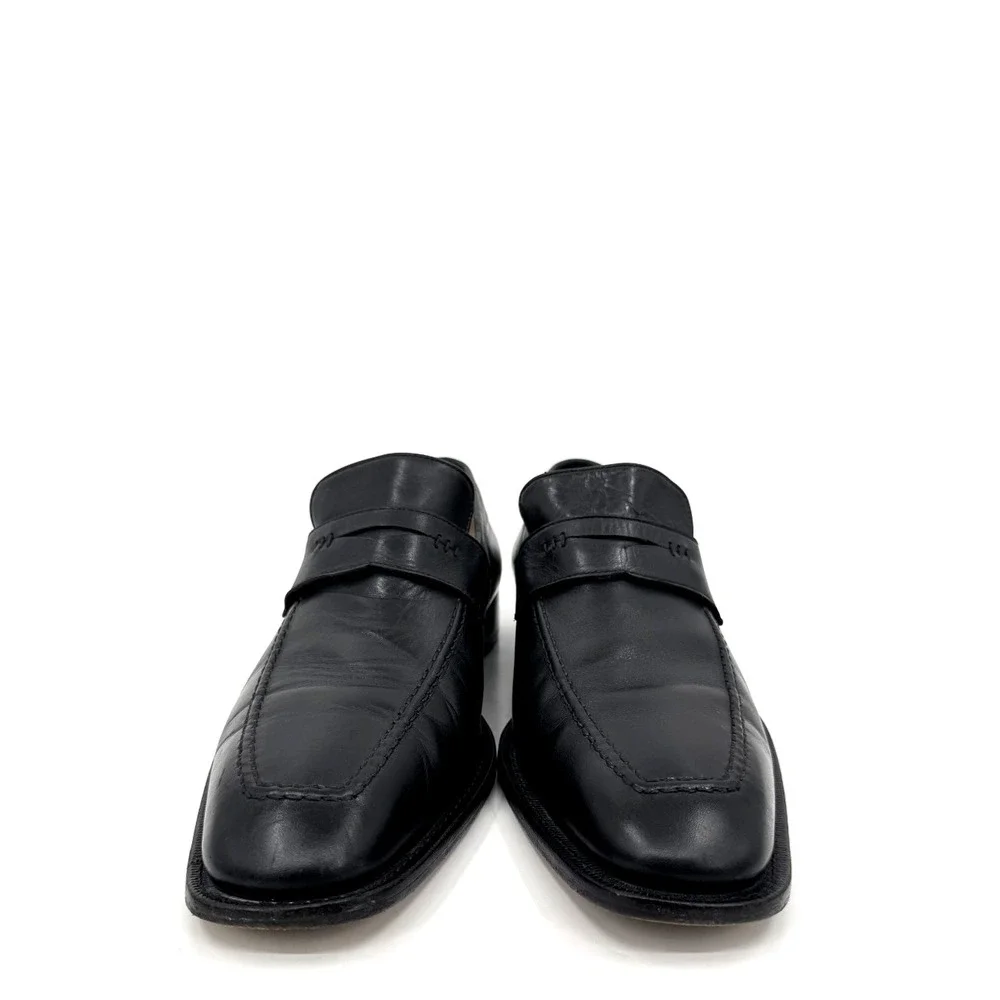 Billy Reid Black Leather Shoes Men's Size 11.5 Made in Italy Square Toe